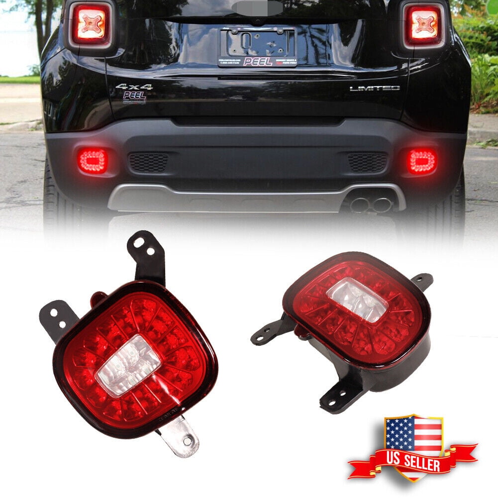 GTINTHEBOX 3D LED Rear Bumper Reflectors Fog Tail Backup Lights For