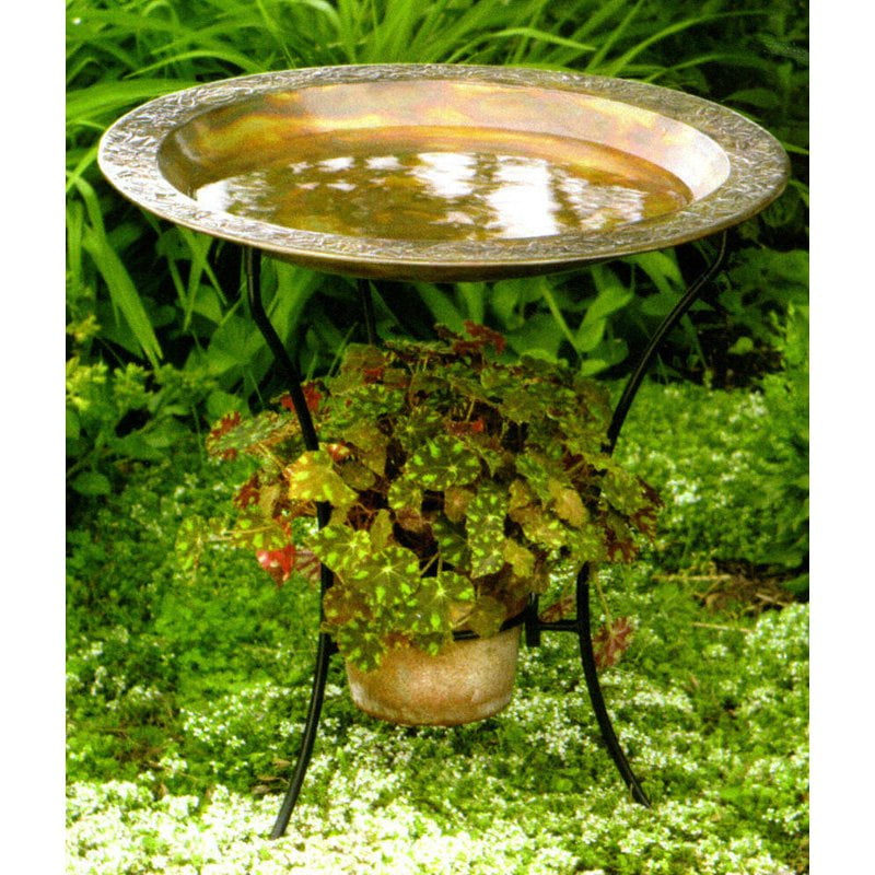 Ancient Graffiti Copper Plated Steel Birdbath by Ancient Graffiti