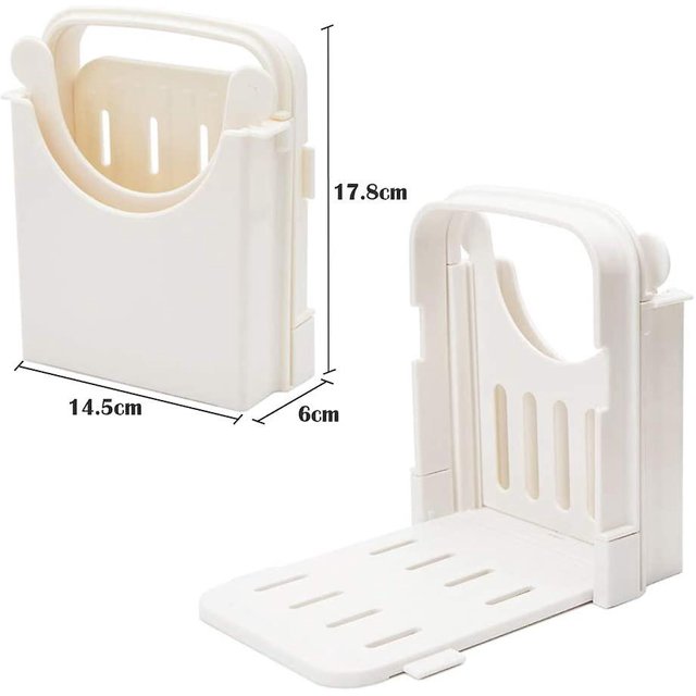 Rebanadora de pan, rebanadora de pan para cortador de pan casero Rebanadora de tostadas de pan plegable Rápida y segura para utensilios de cocina (1 pieza, blanco) ShuxiuWang 8390605878053
