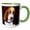 Green/White, variant on 3drose, Soft Basset Hound Puppy, 11oz Two-tone Red Mug