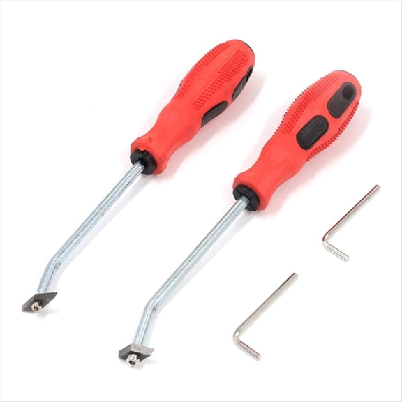 2-Piece Slotting Machine Set Grouting Removal Tool Caulking Triangle Blade Corner Scraper Floor Tile Seam Cleaning Cone