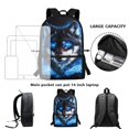 thumbnail image 4 of Jeiento Wolf Backpack with Lunch Box for Boys 8-12 Elementary School Bag Bookbag and Lunch Bag Pencil Case Set 3 In 1 Middle High School Back Packs Purse Travel Daypack Blue Flame, 4 of 7