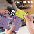 thumbnail image 3 of TECH CIRCLE Wallet Case For iPhone 15 Plus,PU Leather Card Slots Flip Folio Stand Case Durable Shockproof Protective Zipper Pocket Cover with Shoulder Strap for Apple iPhone 15 Plus 6.7" 2023,Purple, 3 of 7