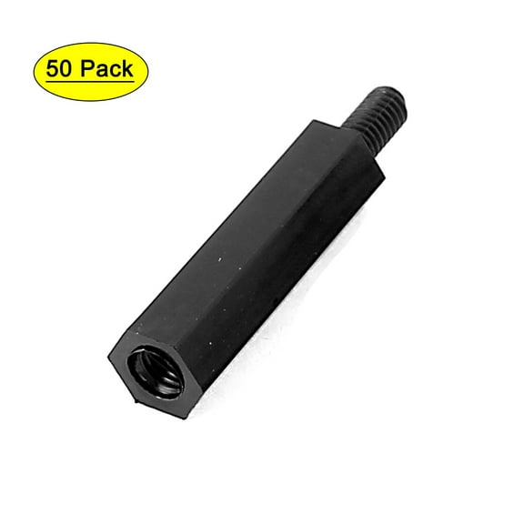 M3 20 6mm Male Female Thread Nylon Hex Standoff Spacer Screws PCB  50Pcs