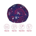thumbnail image 5 of Kdxio Dandelions Flowers With Dragonflies Print Shower Cap for Women,Elastic and Reusable,Double Waterproof Layers Bathing Hat, 5 of 6