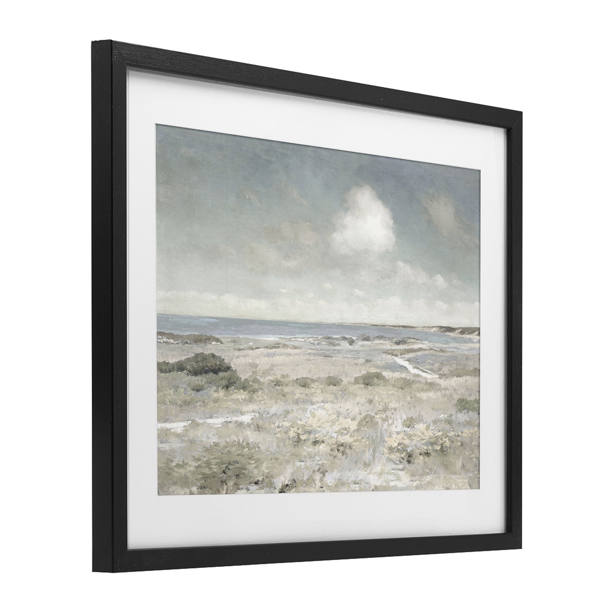 Stupell Industries By The Shore Neutrals Black Framed Print Under Glass, design by Christy McKee
