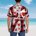 thumbnail image 6 of Easygdp Buffalo Plaid Love And Gnome Men's Hawaiian Shirts Print Lapel Short Sleeve for Beach, vacation, party, casual occasions - X-Large, 6 of 9