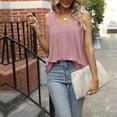 thumbnail image 3 of Cuello cuadrado Tops de verano Moda sin mangas para mujer Ajuste relajado (Rosa XXL) FLhrweasw Para estrenar, 3 of 8
