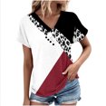 thumbnail image 2 of Fiudx Ofertas Del Día Blusa de Manga Corta de Verano con Cuello En V para Mujer, Sexy, Informal, con Estampado Regular, 2 of 6