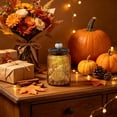 thumbnail image 4 of Colored Vintage Glass Jar,Embossed Kitchen Canister with Pumpkin Knob Lid for Sugar,Coffee,Candy,Grain Storage,Textured Glass Airtight Food Storage Container,Yellow, 4 of 7