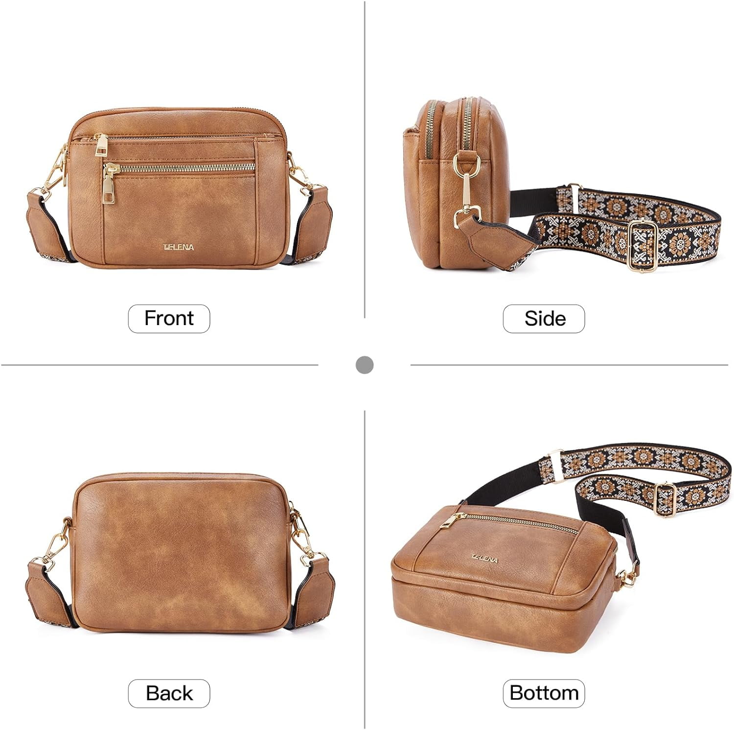 Crossbody Purse for Women Small Crossbody Bags Trendy Vegan Leather with Adjustable Shoulder Strap