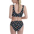 thumbnail image 3 of Daiia Fast Food printed 2 piece Swimsuit Bikinis for Women High Waisted Racerback Bathing Suits Summer Tummy Control Scoop Neck Swimwear-XX-Large, 3 of 8