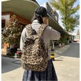 thumbnail image 3 of KKLDOGS Fuzzy Leopard Print Backpack Soft Plush Casual Daypack Large Capacity Lightweight Travel Commute Shoulder Bag, 3 of 6