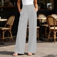 thumbnail image 2 of Kvture Wide Leg Pants Woman High Waisted Trousers Waffle Knit Palazzo Pants Loose Fit Long Business Casual Pant with Pockets Gray Pant XL, 2 of 8