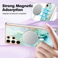 thumbnail image 3 of TECH CIRCLE Strong Magnetic Samsung Galaxy S22 Ultra Case, Compatible with MagSafe Military Grade Drop Protection Colorful Marble Slim Phone Cover for Galaxy S22 Ultra 6.8" 2022,Green Marble, 3 of 6