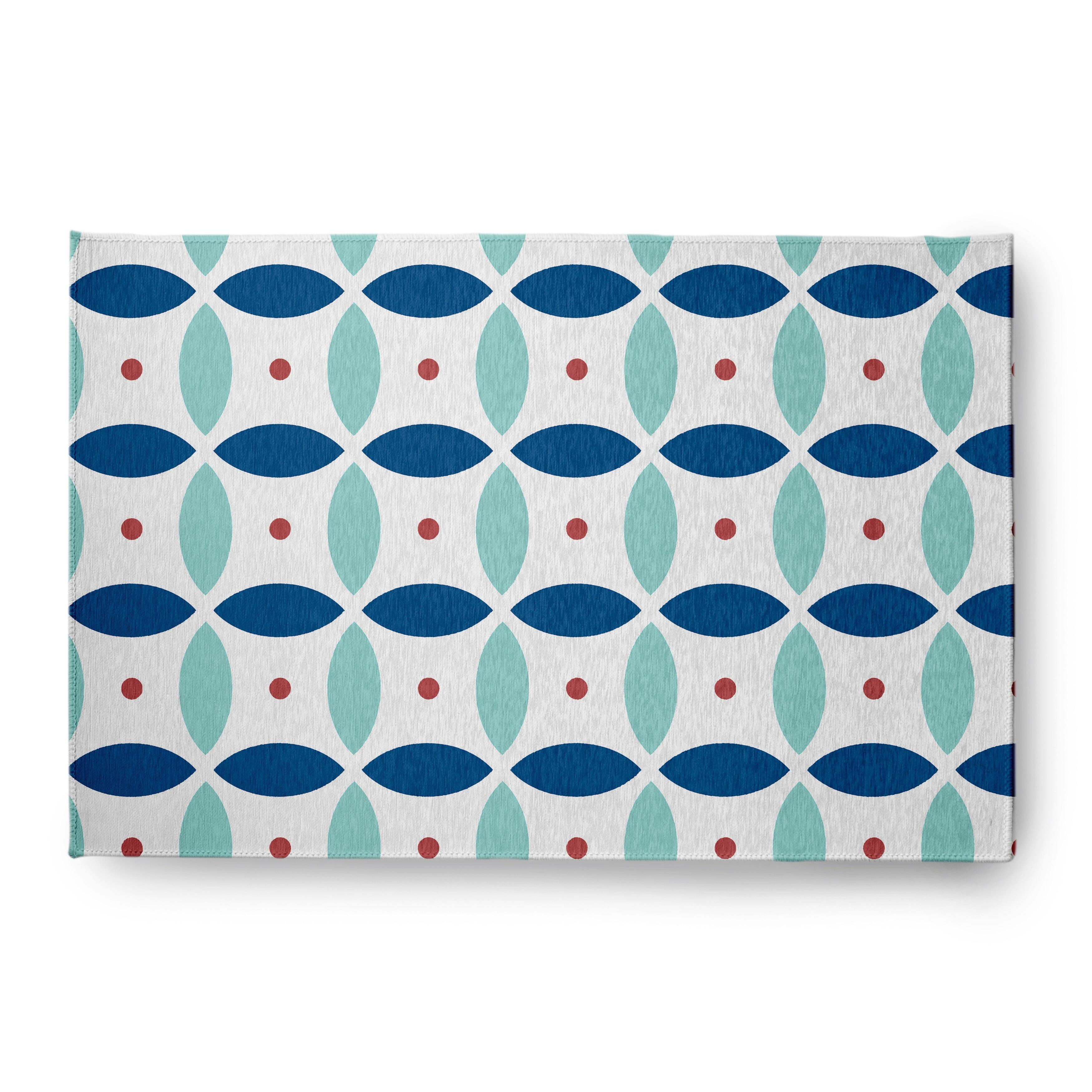 Simply Daisy 2' x 3' Dark Cobalt Blue Geometric Spring Chenille Rug