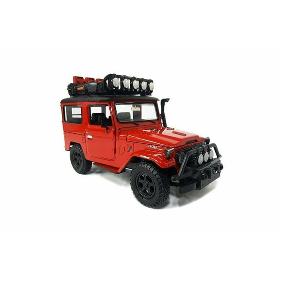 Toyota FJ40 Land Cruiser, Red - Motor Max 79137R - 1/24 scale Diecast Model Toy Car