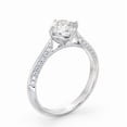 thumbnail image 2 of Dash Jewel 1.6 Ct Cushion Cut Lab Created Diamond Ring – Accent Solitaire with Knife Edge Shank – 14K White Gold Plated – 4 Prong Engagement Jewelry – Promise Ring Gift, 2 of 4