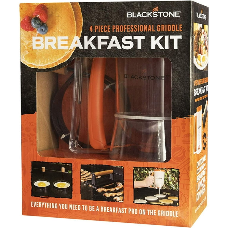 Modern Innovations Griddle Breakfast Kit Accessories - Pancake Batter  Dispenser for Griddle, Cast Iron Grill Press for Bacon, 4 Egg Rings/Pancake