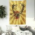thumbnail image 3 of Deer Wall Hanging Tapestry, Grunge Stylized Big Antlers of a Stag Floral Design Decorative Abstract Illustration, Bedroom Living Room Dorm Decor, 40W X 60L Inches, Yellow Mustard, by Ambesonne, 3 of 5