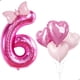 thumbnail image 1 of Set de globos Florisland número 6 rosa de 40" para cumpleaños, 1 of 6