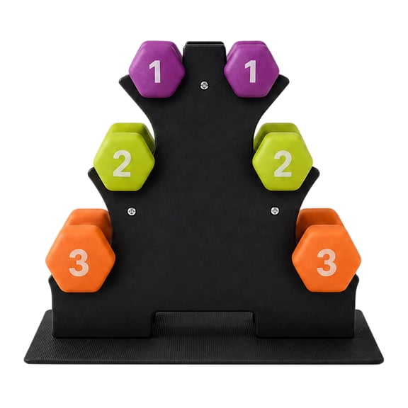 Aurorafy Neoprene Dumbbell Gym Workout Set, Pair of 1 lb, 2 lb, 3 lb Weights, Multicolor