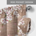 thumbnail image 5 of Valance for Windows,Spring Cherry Flower Bird Valances Curtain Rod Pocket Valance for Kitchen Bedroom Living Room Bathroom,Rustic Floral Retro Wood Board Short Curtains Window Treatment 54x18in, 5 of 9