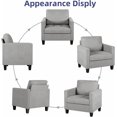 thumbnail image 2 of Coewske Living Room Accent Chairs Set of 2, Wood Button Tufted Armchair Adult Sofa Chair Office Gray, 2 of 5