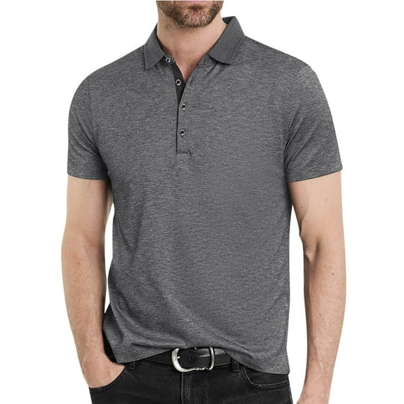 FhsagQ Men's Shirts Cotton Shirts for Men Long Leg Mens Printing Lapel Zipper Short Sleeve Shirt Casual Fashion Shirt Jacket Mens Shirts Tops Cotton 3X Men Shirts Hole Dark Gray S