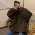 thumbnail image 4 of Chaquetas de gran tamaño para mujer, abrigo grueso y terciopelo de pana, chaqueta holgada de lana de cordero, Ropa Retro Para otoño e invierno, novedad de 2024, 4 of 5