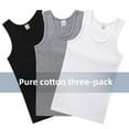 thumbnail image 2 of Camiseta sin mangas deportiva ajustada de algodón puro para hombre, camiseta de capa Base elástica ajustada de verano, ropa interior para hombre mayor, ropa para el hogar, 2 of 5