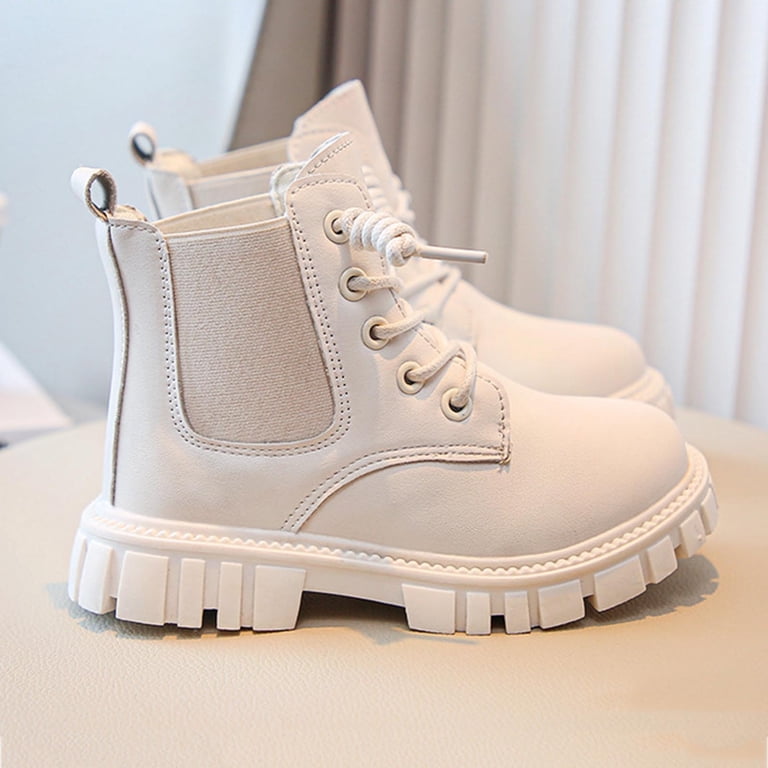 Cethrio Big Girls Lace Up Boots, Casual Waterproof Thermal Non