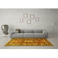 thumbnail image 3 of Ahgly Company Machine Washable Indoor Round Medallion Yellow Traditional Area Rugs, 8' Round, 3 of 4