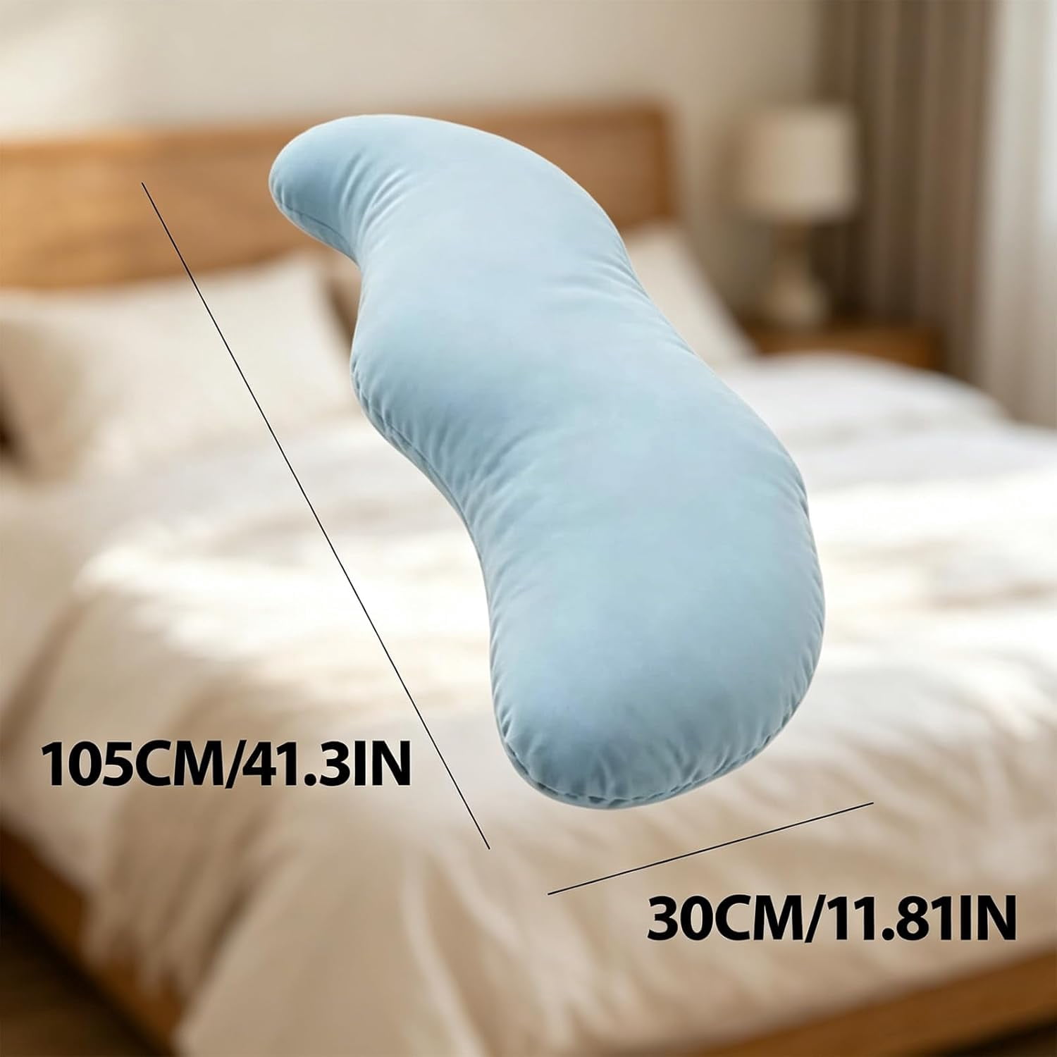 Pea Pod Body Pillow for Side Sleepers, Removable Cover, Pink