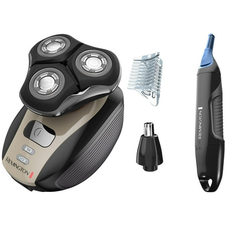 Remington XR1410 Verso Wet & Dry Rotary Electric Shaver, Groomer & Cleanser With BONUS Nose/Ear/Brow Trimmer