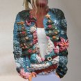 thumbnail image 2 of Penkiiy Christmas Sweaters for Women Ugly Funny Xmas Tree Print Button Up Cardigans Fall Winter Vintage Knitted Outerwear 3XL Multicolor, 2 of 5