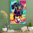 thumbnail image 2 of Dachshund Dog Volleyball Art Stretched Canvas Size 8x12 – Dachshund Dog Playing Volleyball Wall Art, Dog Lover Canvas, Sports Theme Decor for Living Room, 2 of 5