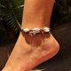 thumbnail image 2 of 3X Boho Tobilleras de Piedra de Concha de Mar Natural para Mujer Pulsera de Tobillo de Madera con Cuentas en la Pierna Cadena de Pie Cera Tobillera Tobillera Joyería de Playa, 2 of 8