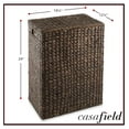 thumbnail image 7 of Large Laundry Hamper with Lid and Removable Liner Bag - Espresso, Woven Water Hyacinth Rectangular Laundry Basket Sorter for Clothes and Towels, 7 of 7