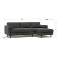 thumbnail image 6 of Simpli Home Morrison Mid Century Right Sectional 102 inch Wide Sofa Sectional in Charcoal Grey Tightly Woven Performance Fabric, 6 of 14