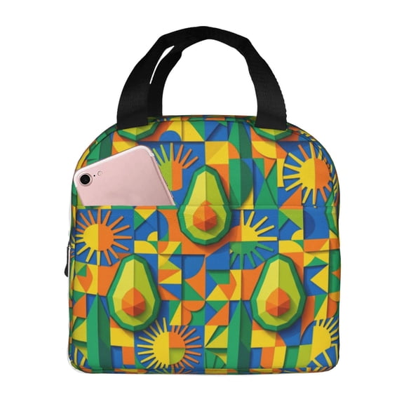 Avocado Lunch Bag, Insulated Lunch Tote For Women And Men, Reusable Cooler Bag For Work, Travel And Daily Use