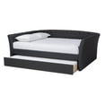 thumbnail image 2 of Baxton Studio Delora Queen Size Dark Grey Lit de Repos Rembourré avec Gigogne, 2 of 11