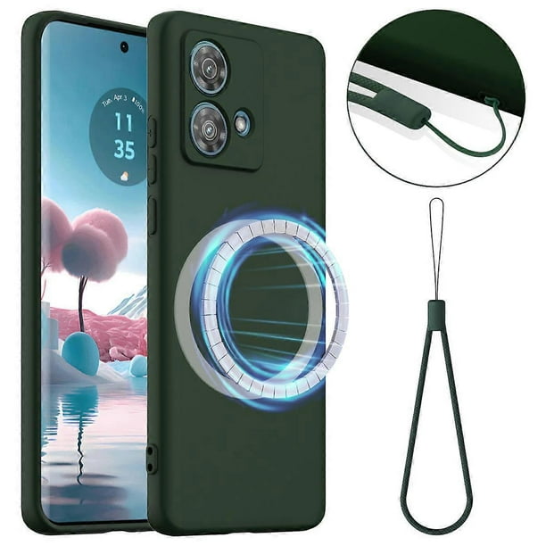 For Motorola Edge 40 Neo 5G Case Compatible with MagSafe Anti-Drop Liquid Silicone Phone Cover - Dar