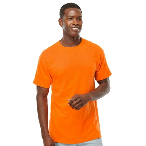 M&O Men’s Soft Touch Hi-Vis T-Shirt Safety Orange Work Tee 1-Pack, S, Short Sleeve Crew Neck Shirt