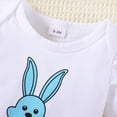 thumbnail image 5 of Kaprioy My First Easter Baby Girl Outfit Girls Clothes Short Sleeve Bunny Romper Plaid Bunny Egg Ruffle Skirt Dress Infant Easter Clothes, 5 of 8