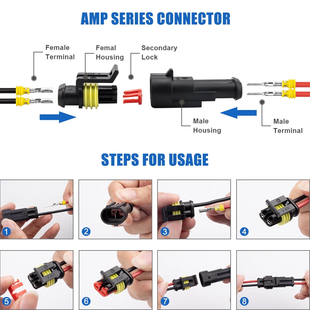 JRready 1004Pcs Waterproof Automotive Electrical Connector Terminals Kit with terminals pin Removal Tool