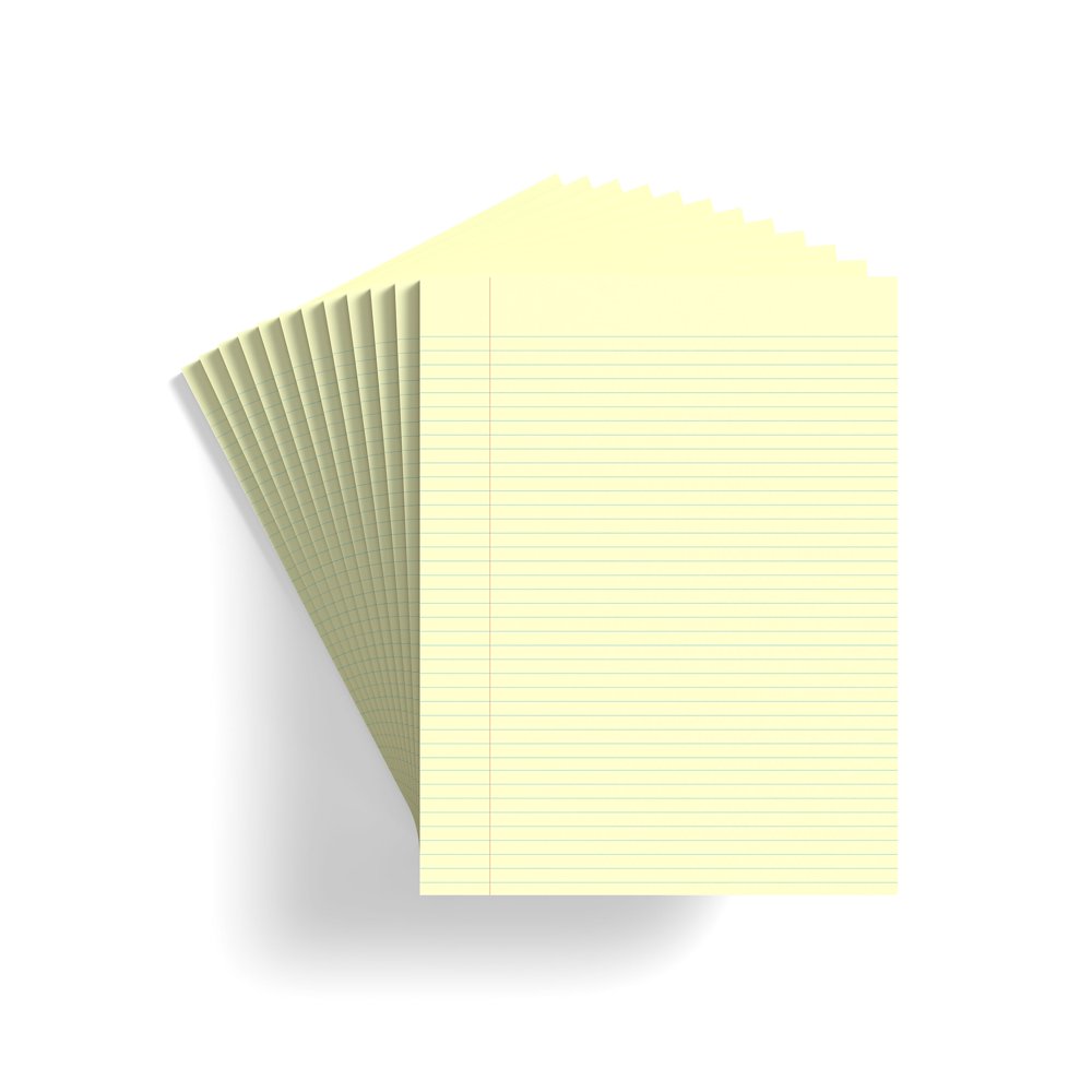 Staples Notepads 8.5" x 11" Narrow Canary 50 Sh./Pad 12 Pads/PK (11296