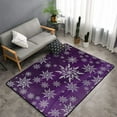thumbnail image 2 of Snowflake Gradient Purple Shaggy Area Rug, Rugs for Living Room Bedroom Non Slip Door Mat Indoor Carpet Machine Washable Nursery Home Decor Floor Mats for Entryway 60x39in-#, 2 of 5