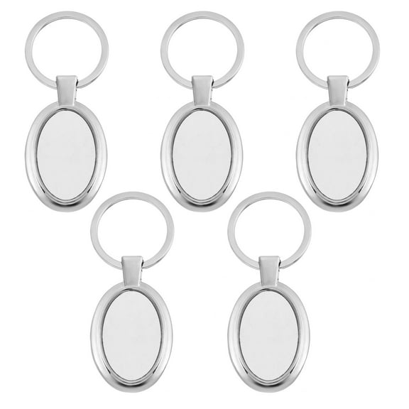 unbranded  5 Pcs Photo Key Chain Metal Ring Keychains for Car Keys Jewelry Tags Silver
