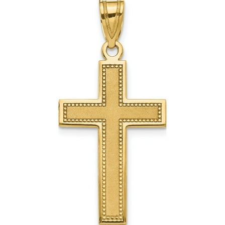 14K Yellow Gold Large Satin Cross Pendant (33.8 X 16) Made In United States d4298